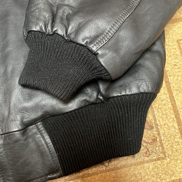 Vintage CSE Girard Leather Bomber Jacket Black Size Small - Picture 3 of 6